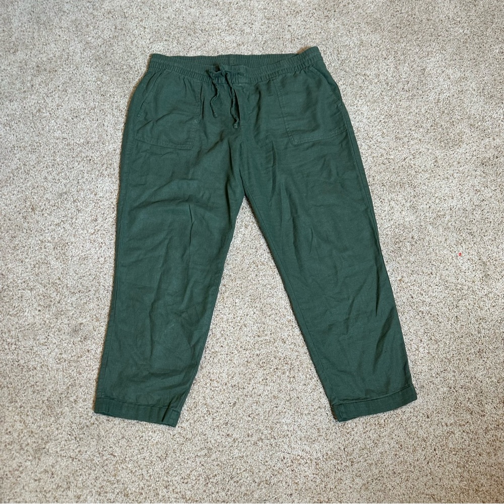 Old Navy Linen Green Pants